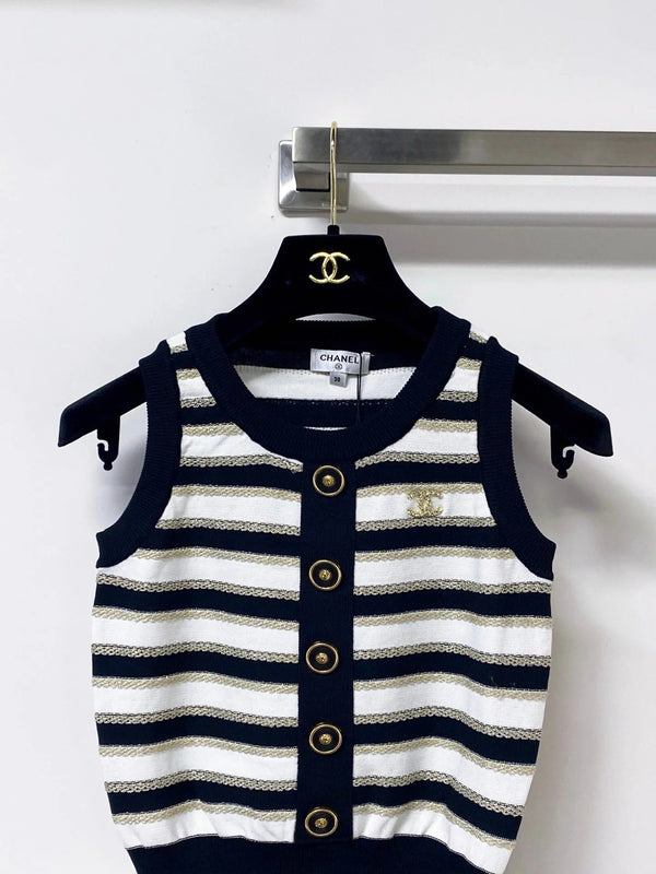 CC 2026 Striped Knit Vest Laine Wool 363124