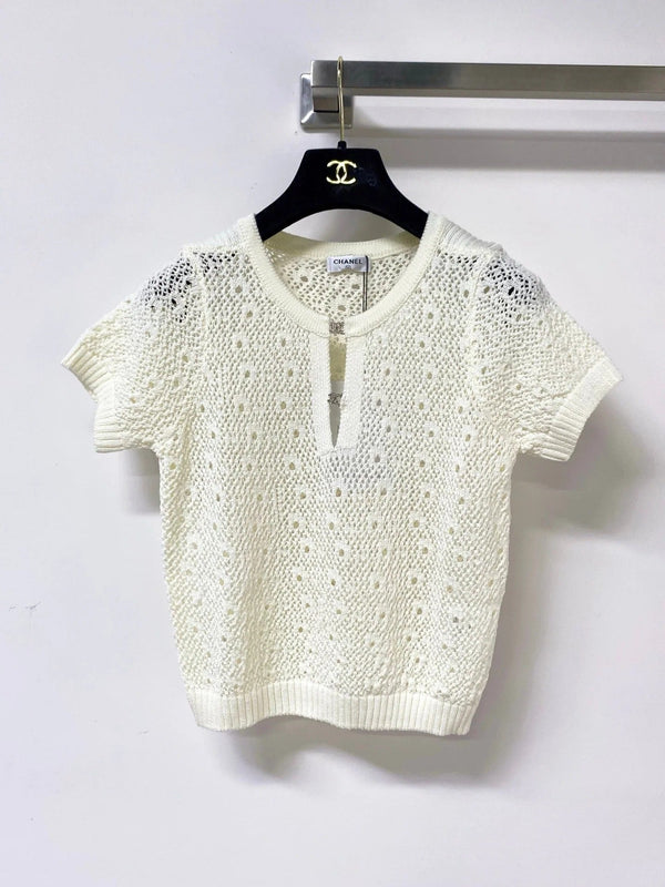 CC 2026 Short-Sleeved Shirts Crochet Logo Buttons 449828