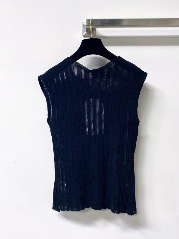 CC 2026 Sleeveless Knit Top CC Logo Tencel 310305