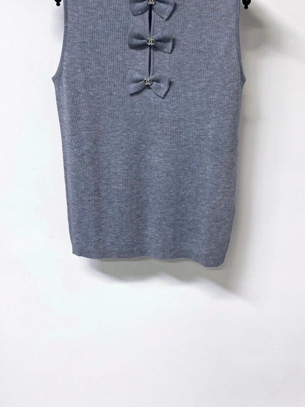 CC 2026 Rib-Knit Sleeveless Bow Details Wool 410640