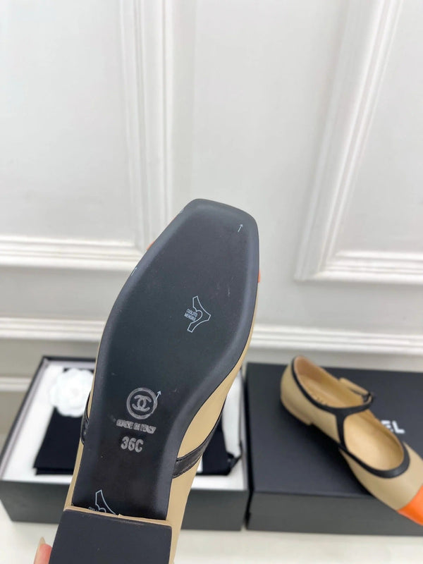 CC 2026 Mary Jane Flats Lambskin Sheepskin Leather 831383