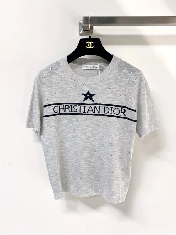 CD 2026 Star and Logo Knit T-shirt Tencel 405697