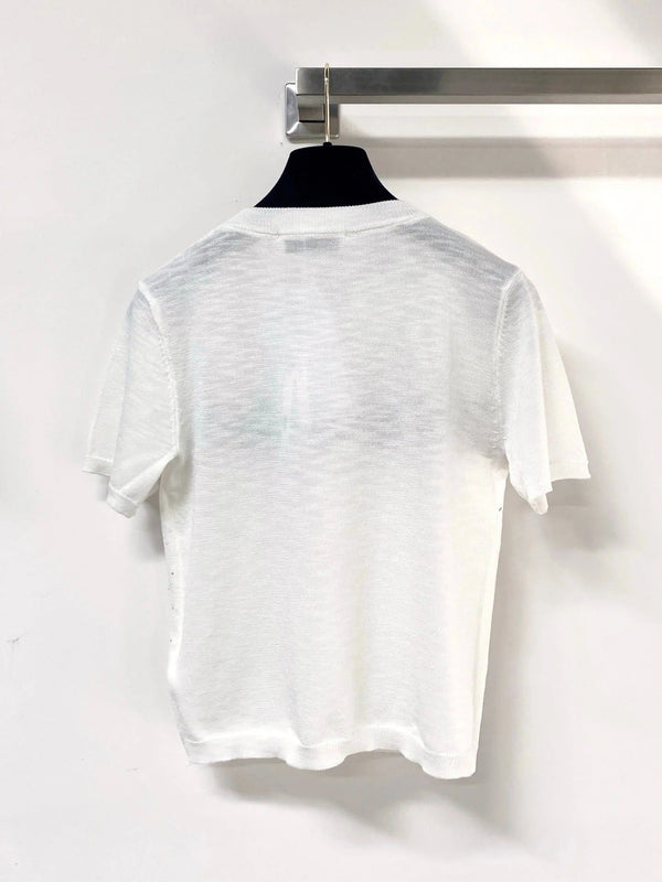CD 2026 Star and Logo Knit T-shirt Tencel 405697