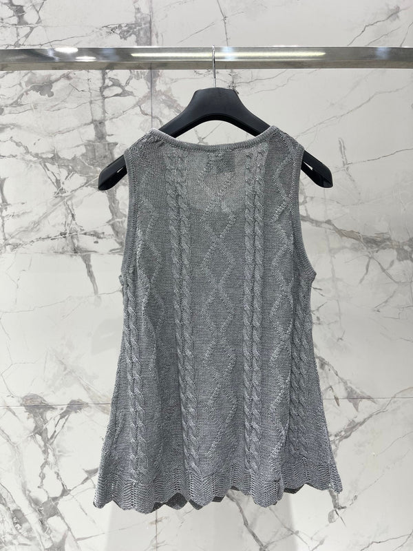 CD 2026 Knitted Sleeveless Vest Cotton 482685