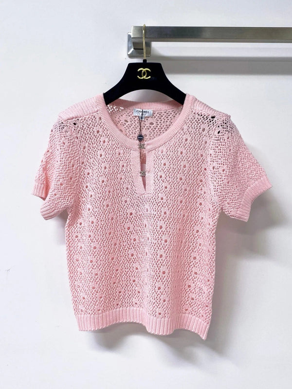 CC 2026 Short-Sleeved Shirts Crochet Logo Buttons 449828