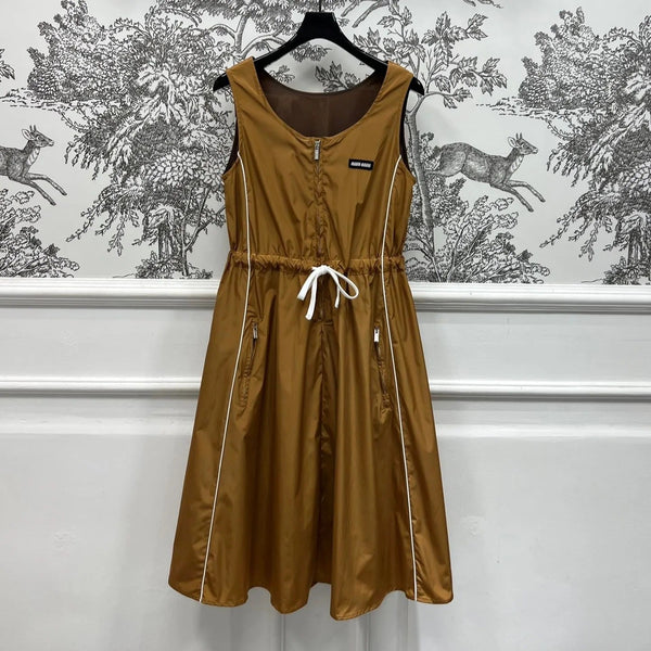 MIU 25S VEST DRESS GREY IN NYLON 263148