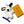 LV Black mix White Rabbit Charm