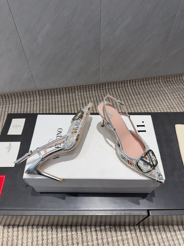 VT 26s Slingback 80 Multicolor Metallic Snake Skin 613876