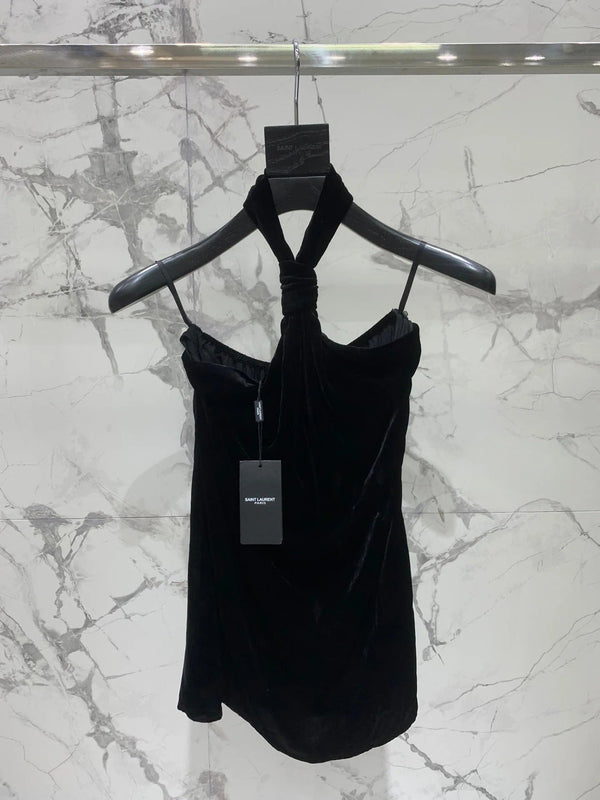 YSL 25S VELVET HALTER TOP STYLE 129