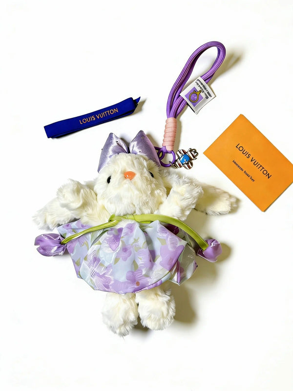 LV Plush Bunny Bag Charm