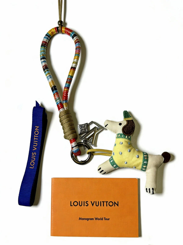 LV Multicolor Dog Key Holder Bag Charm