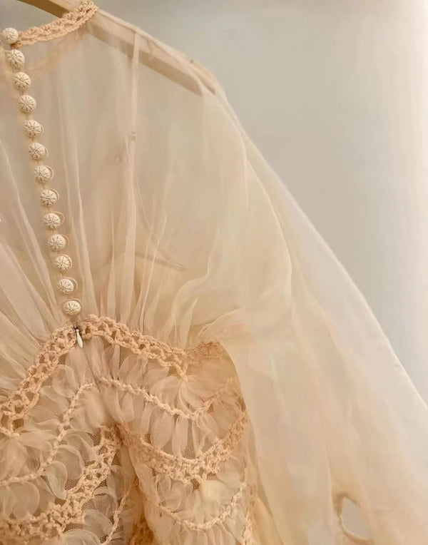 ZIMMERMANN Illuminate Macrame Tulle Silk Gown