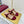 THONG SANDALS IN RED FABRIC PRINTED LOGO WITH GOLD HARDWARE
