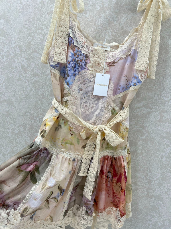 ZIMMERMANN SLEEVELESS HALTER DRESS WITH V-NECK 275127