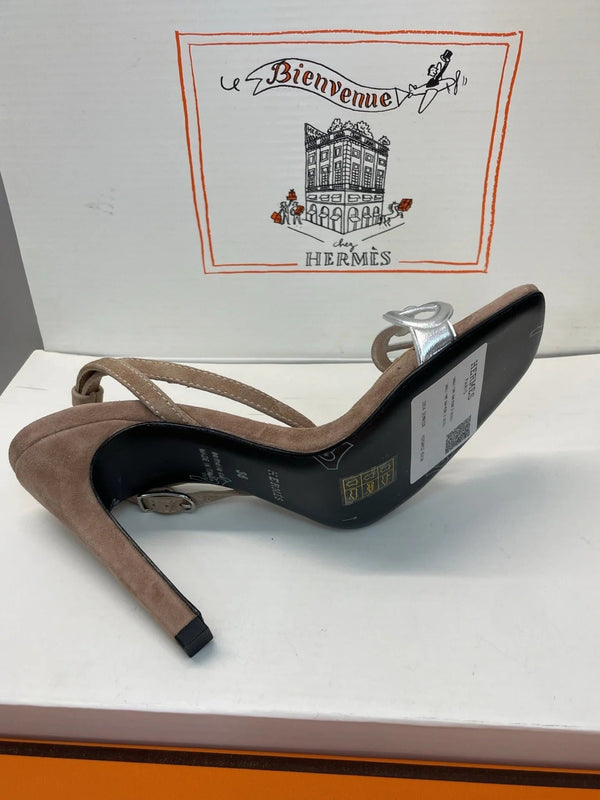 HM 26ss Pig-Nose Sandals 105 Brown Suede Leather 607084