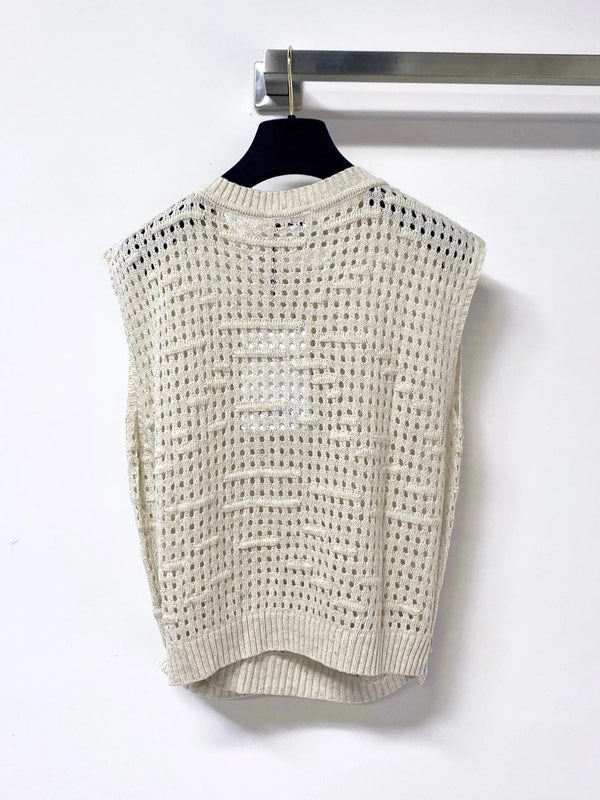 CC 2026 V-neck Crochet Knit Vest Acrylic 419420