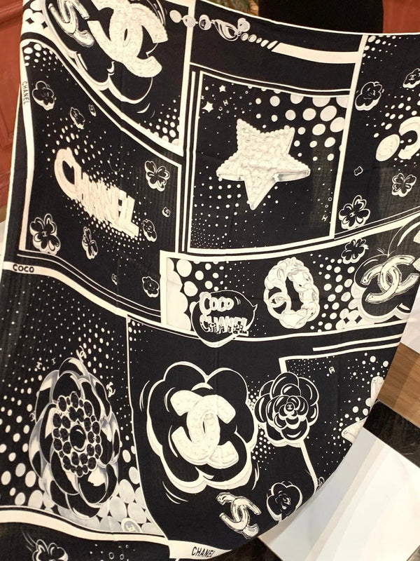 CHANEL 25S SCARF 140 CM IN CASHMERE SILK 941831