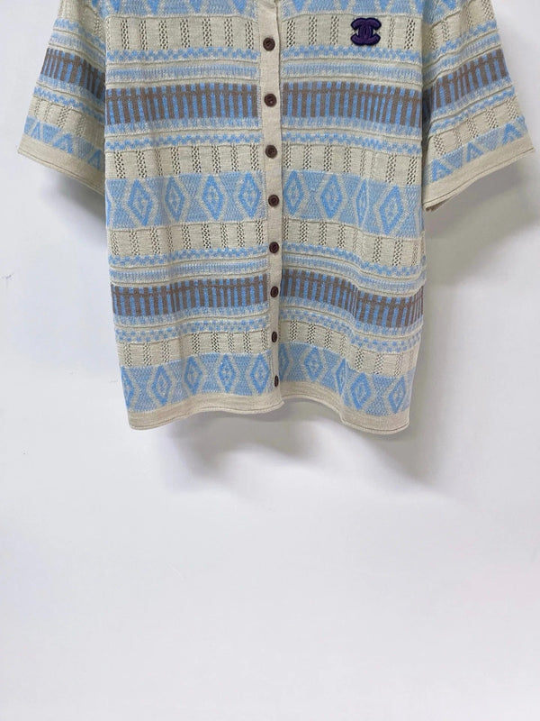 CC 2026 Short Sleeve Button Down Cardigan Flax Lelin 435143
