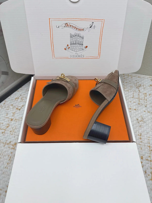 HM 26ss Oasis Sandals 50 Brown Suede Cowhide 625149