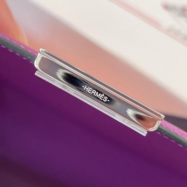 Hermes 2026 Constance Bag Purple Leather With Silver Hardware