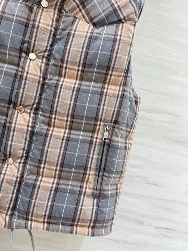 PRADA 25S PLAID DOWN VEST 512