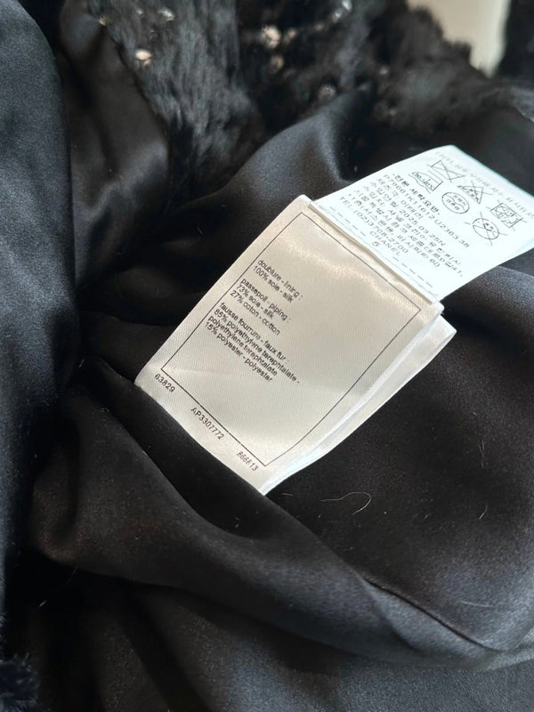 CHANEL 25S VELVET SEQUIN-EMBELLISHED JACKET 464
