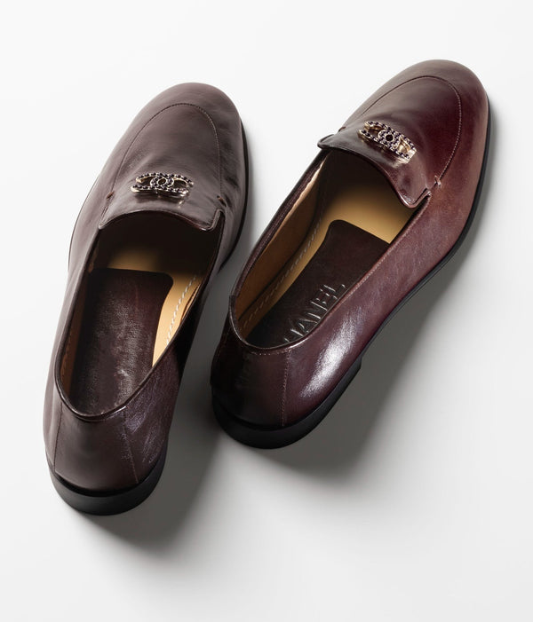 moccasins dark brown shiny calfskin