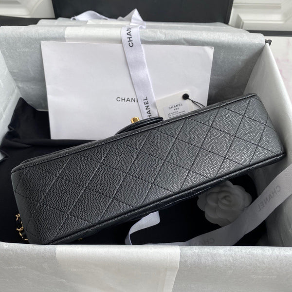 Medium Classic Flap Bag 23cm Black Caviar Gold Hardware