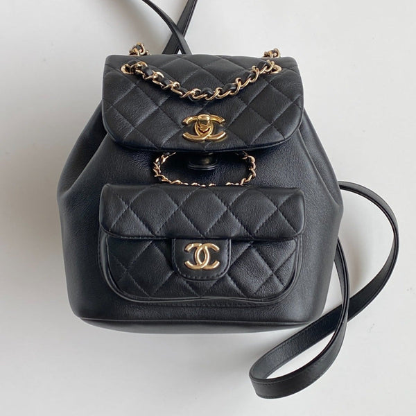 CC 24A Duma Backpack Mini 23cm Black Lambskin